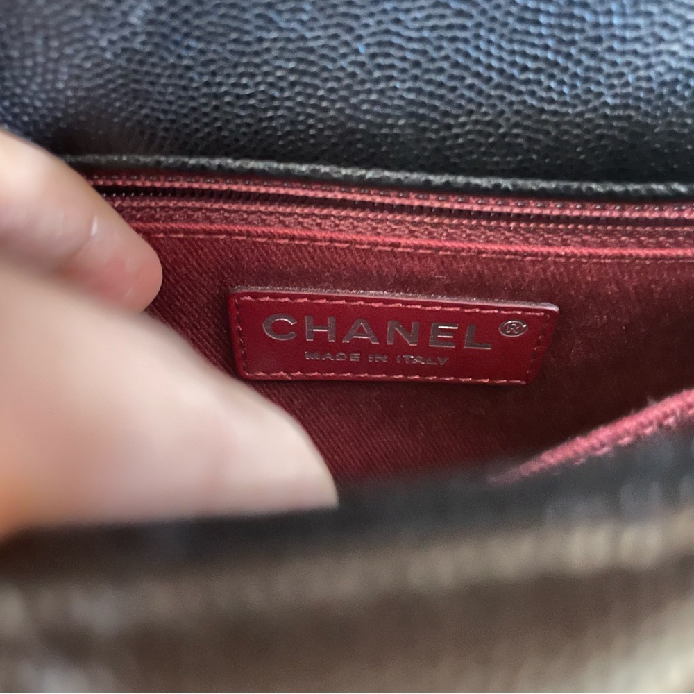Chanel Mini Coco Handle in Black Caviar Leather with Ruthenium Hardware - Picture 11 of 13